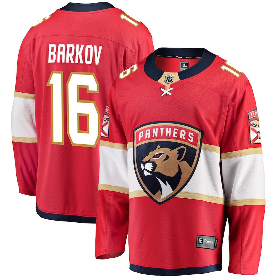 Men Florida Panthers 16 Aleksander Barkov Fanatics Branded Red Breakaway NHL Jersey